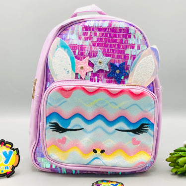 10* Inches Girls Fancy Unicorn Backpack - Purple